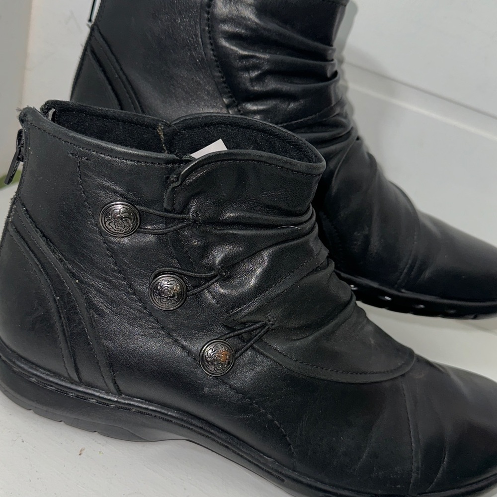 Rockport winter black leather booties sz 9.5
